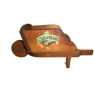 Rustic Wooden Wheelbarrow Planter Farmhouse Mini Cart Garden Decor Vintage